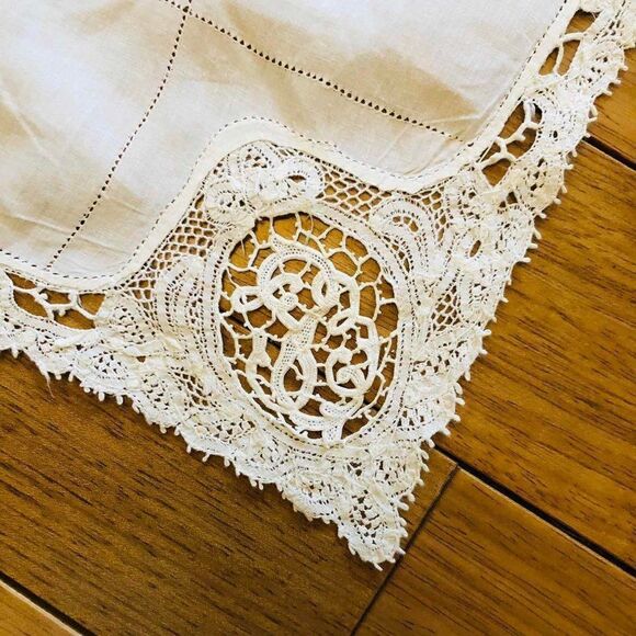 Vintage Set of 5 Cotton Napkins Embroidery Lace - Picture 8 of 8